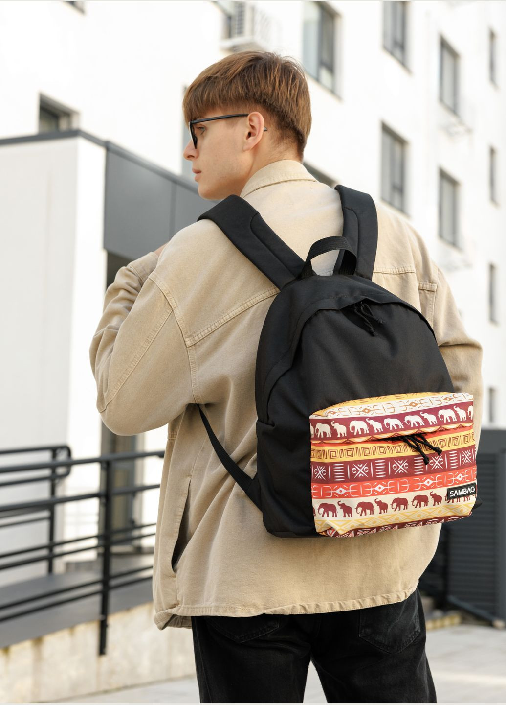 Мужской рюкзак Active тканевый с принтом "Africa" Sambag (323437026)