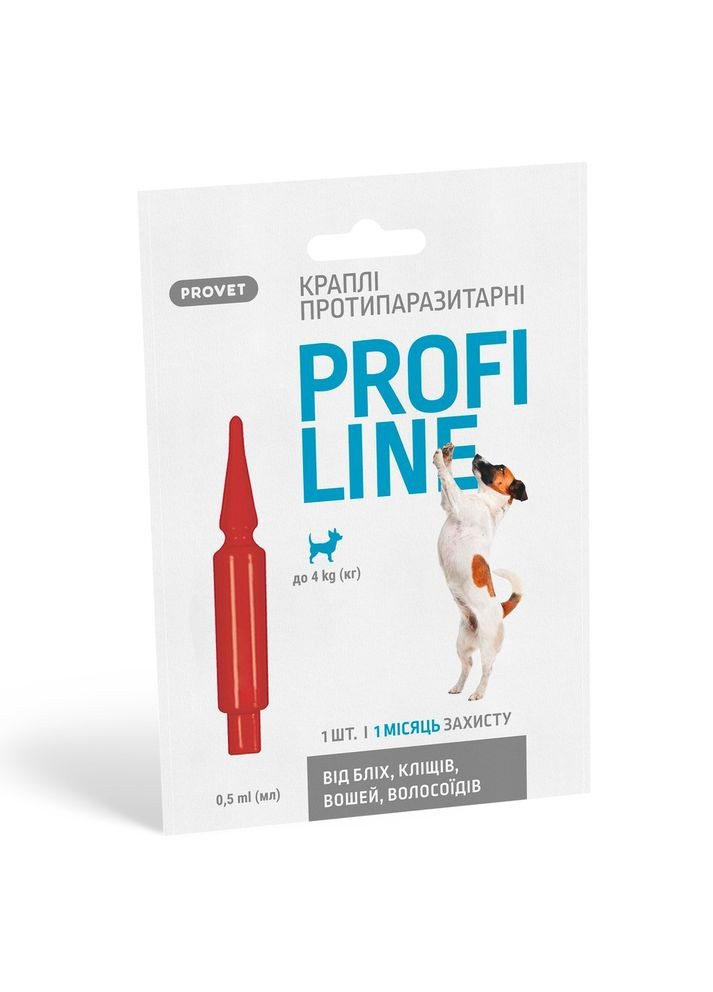 Краплі на холку для собак Profiline від зовнішніх паразитів, 0,5 мл/1піп ProVET (292114867)