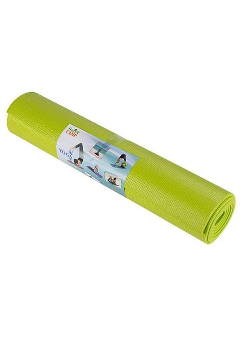 Йогамат, коврик для фитнеса, GreenCamp, 4мм, PVС, салатовый Green Camp (361932422)