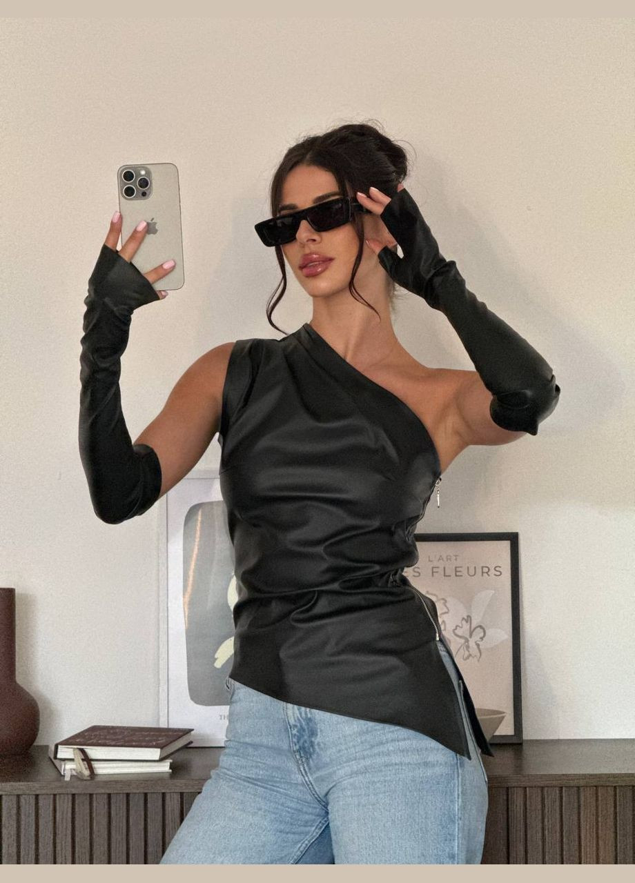 Стильный трендовый топ под кожу с перчатками Vakko (323013267)