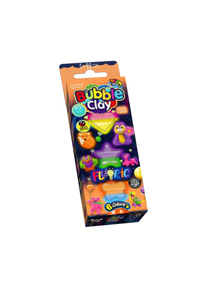 Набор для творчества "BUBBLE CLAY "FLUORIC" BBCFL-6-01U Укр Вид 2 Danko Toys (301834486)