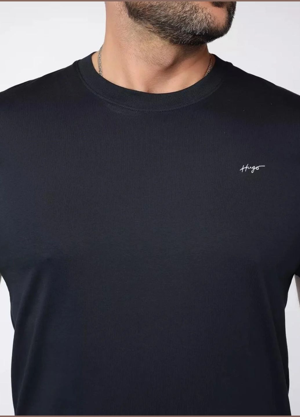 Чорна футболка чоловіча Hugo Boss Relaxed-Fit Handwritten Logo