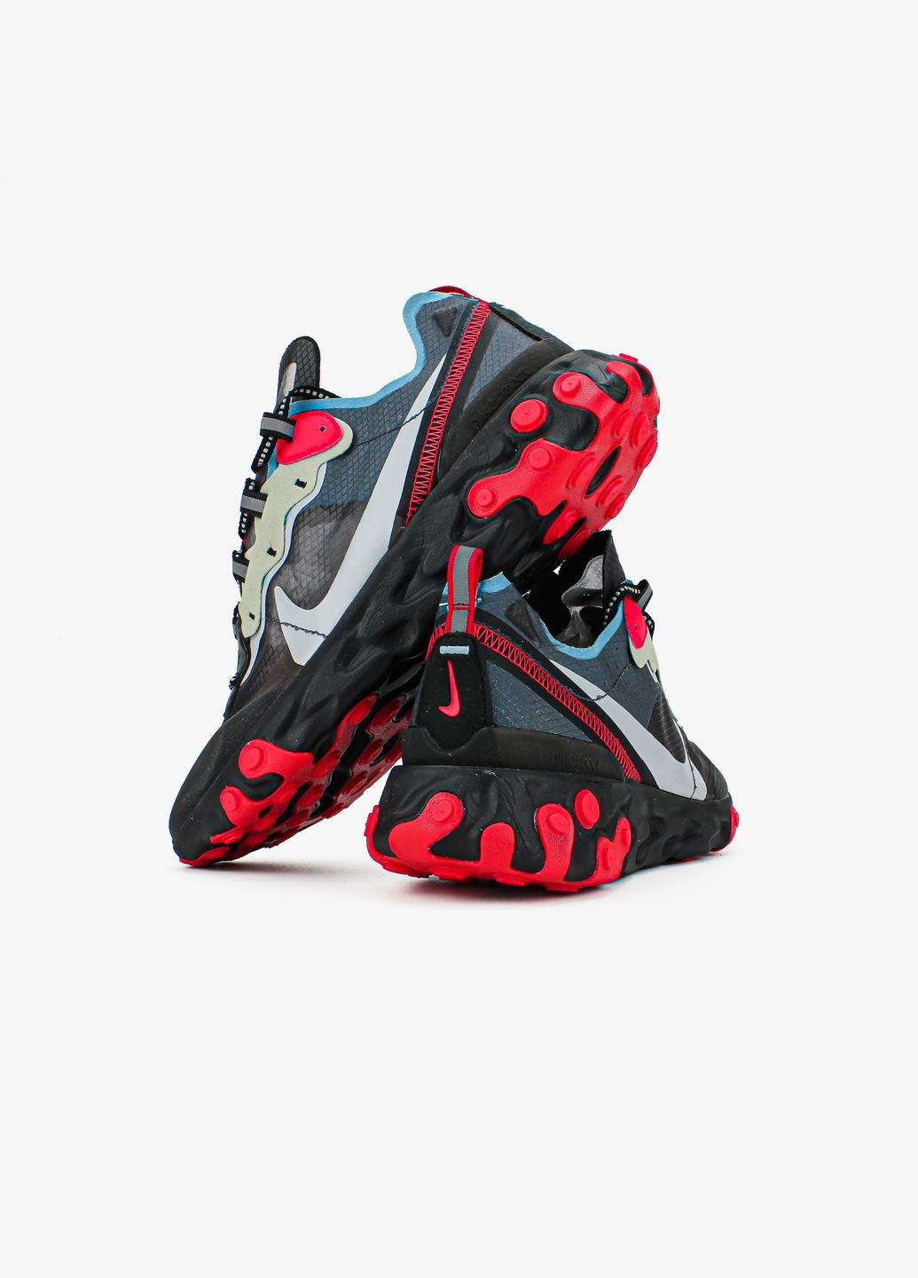 Чорні всесезон кросівки чоловічі nike react element 87 black red | найк реакт елемент 87 чорні червоні No Brand