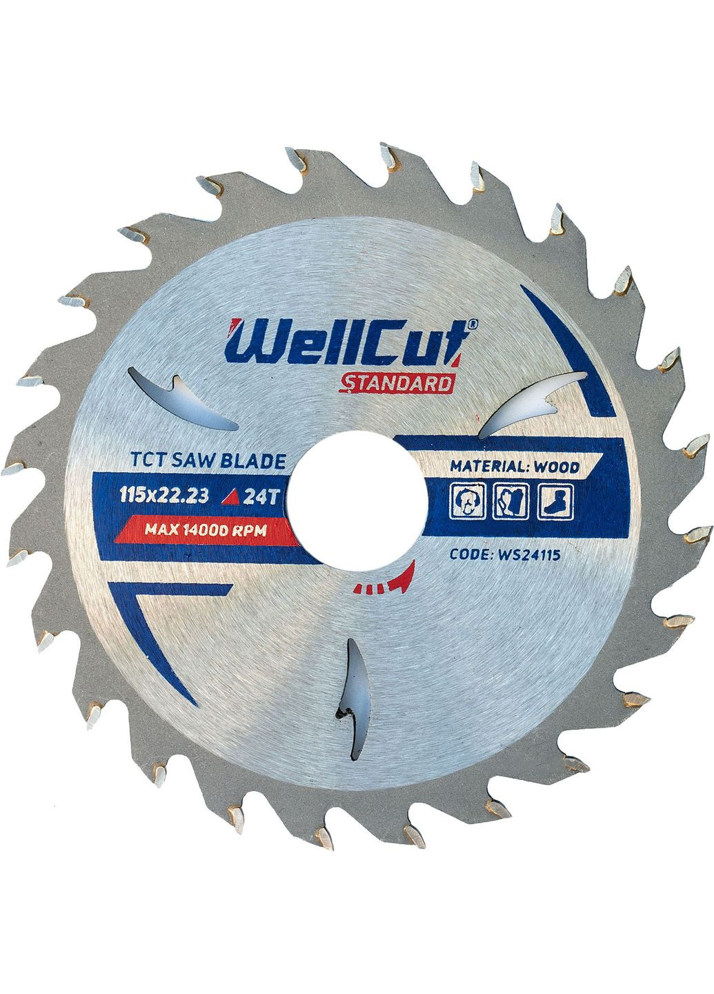 Пиляльний диск Standard (115x22.23 мм, 24 зубів) по дереву (23461) WellCut (286422705)