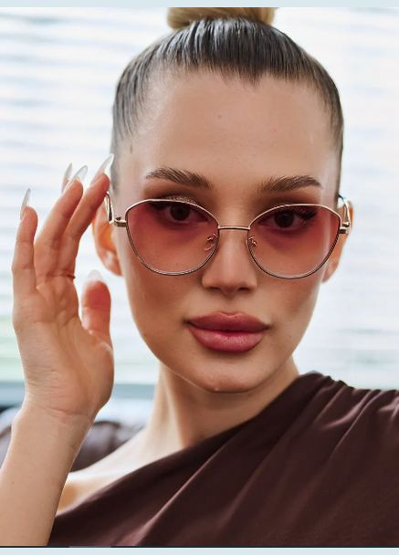 Тонированные очки для коррекции зрения в стиле Майбах -1.00 UV 400 Золото Ralph (341136778)