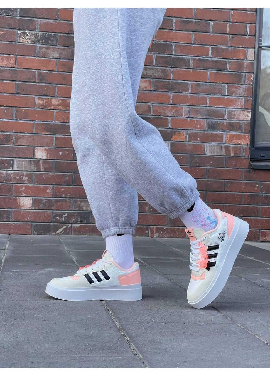 Білі Осінні кросівки чоловічі adidas forum bonega x hello kitty адідас форум No Brand