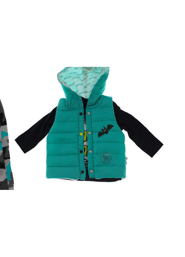 Зелений демісезонний костюм трійка для хлопчика трикотажний бетмен зелений 68 см (33508) BABYKROHA