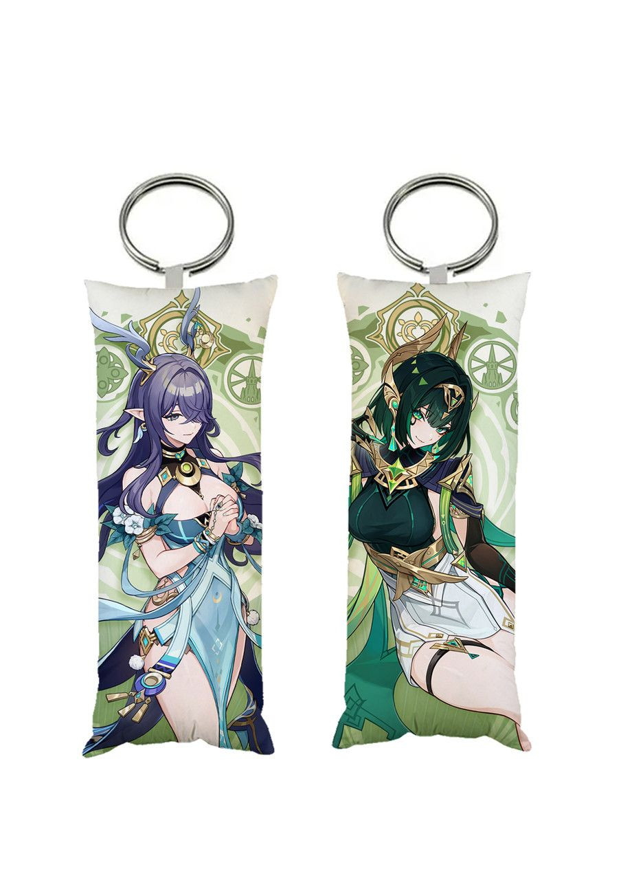 Брелок мини-дакимакура Лаума и Нефер Геншин импакт Genshin Impact двухсторонний 4х10 см (br0555) No Brand (366546644)