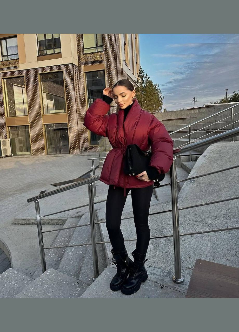 Бордова демісезонна жіноча куртка FINO Mode