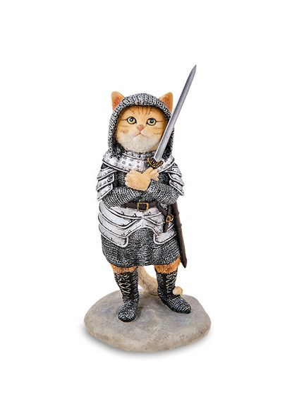 Статуэтка Сэр Пусилот кошачий рыцарь 14 см 1907215 полистоун Veronese (302239182)