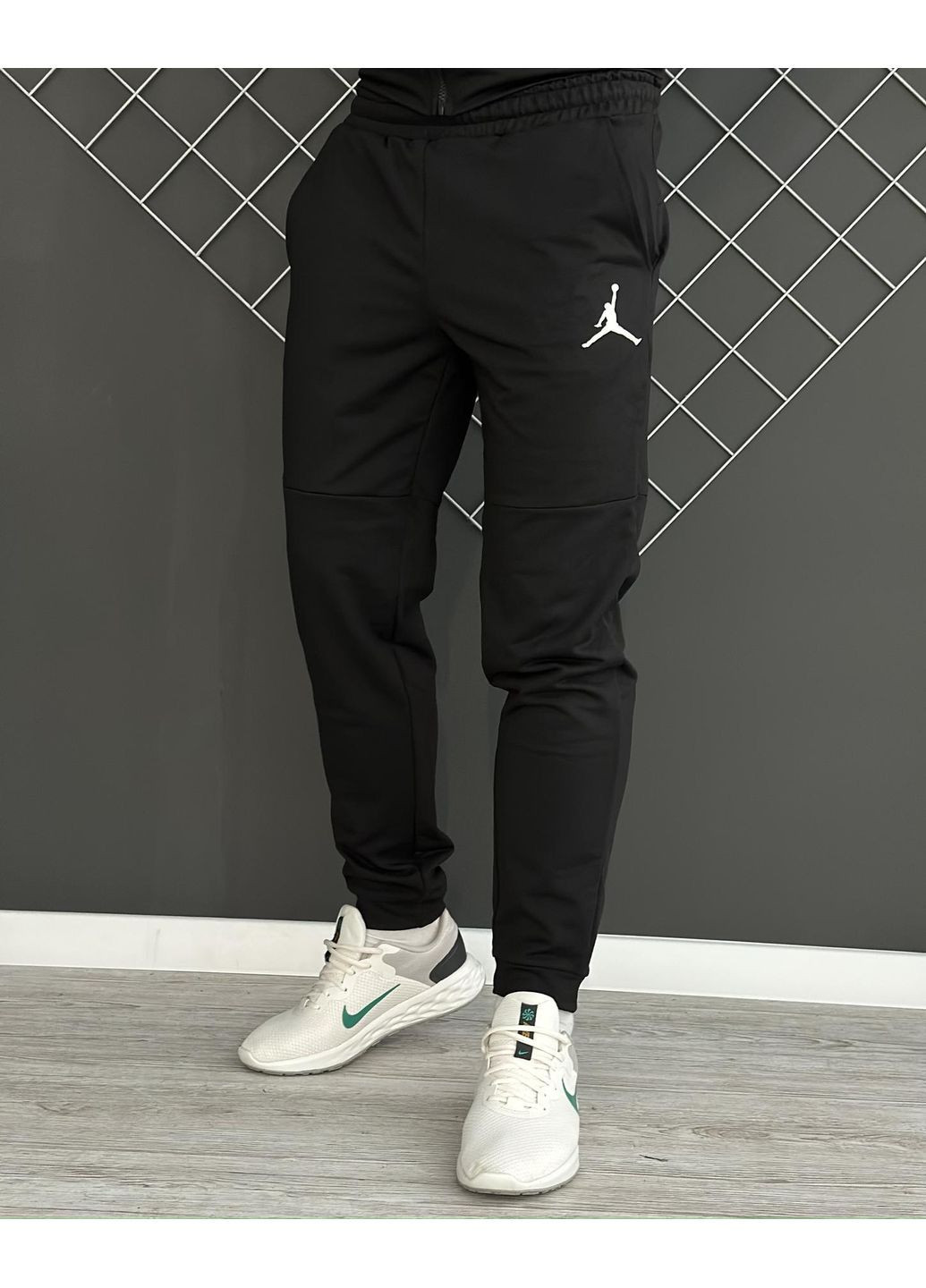 Мужской демисезонный спортивный костюм черная кофта на змейке + штаны (двунитка) No Brand (370050712)