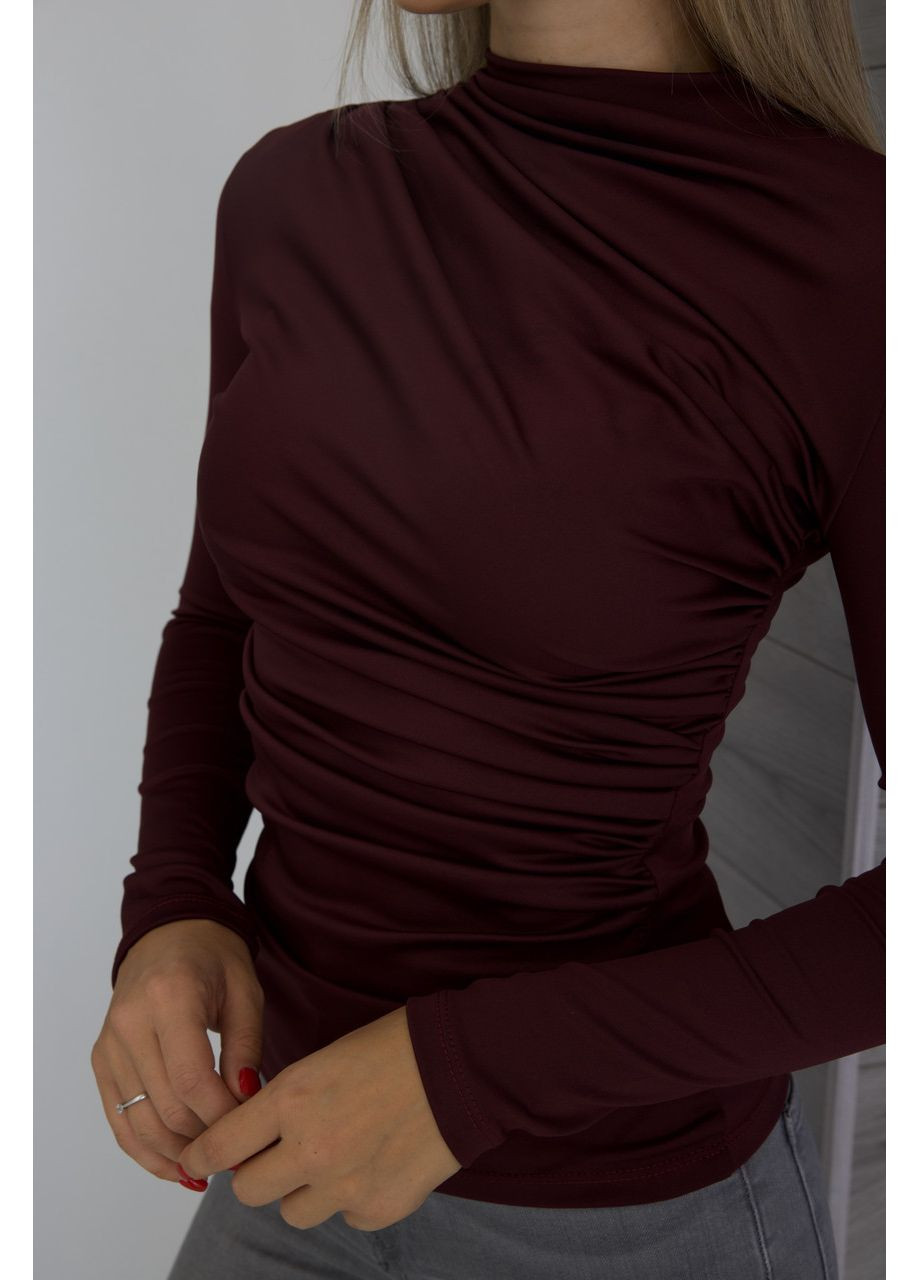 Базовый женский лонгслив с драпировкой Fashion Girl (361202844)