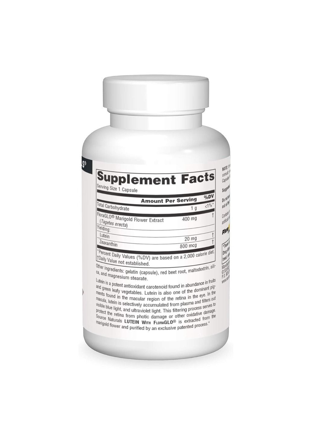 Добавка Lutein 20 mg - 60 caps Source Naturals (364201477)