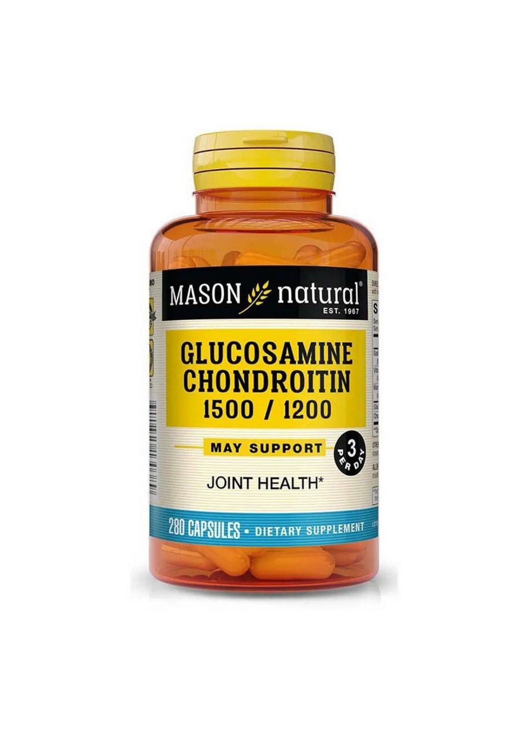 Препарат для суставов и связок Glucosamine Chondroitin, 280 капсул Mason Natural (293418235)