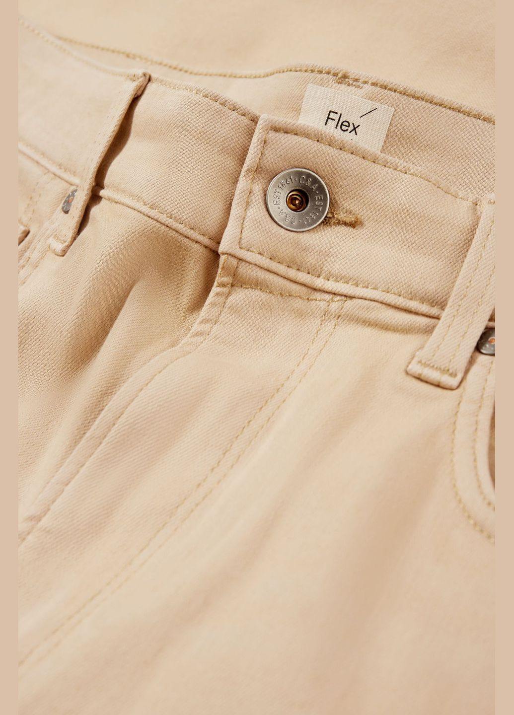 Бежевые летние джинсы slim tapared C&A