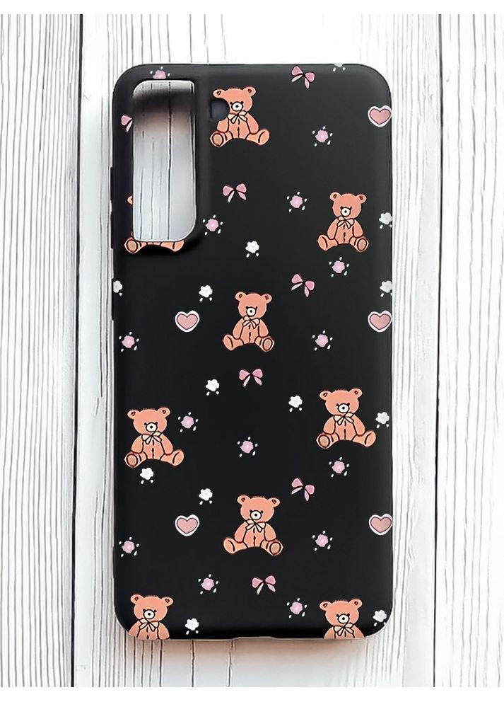 Матовий чорний чохол на Samsung Galaxy S21 FE Медвежата (принт 418) Creative (361112733)