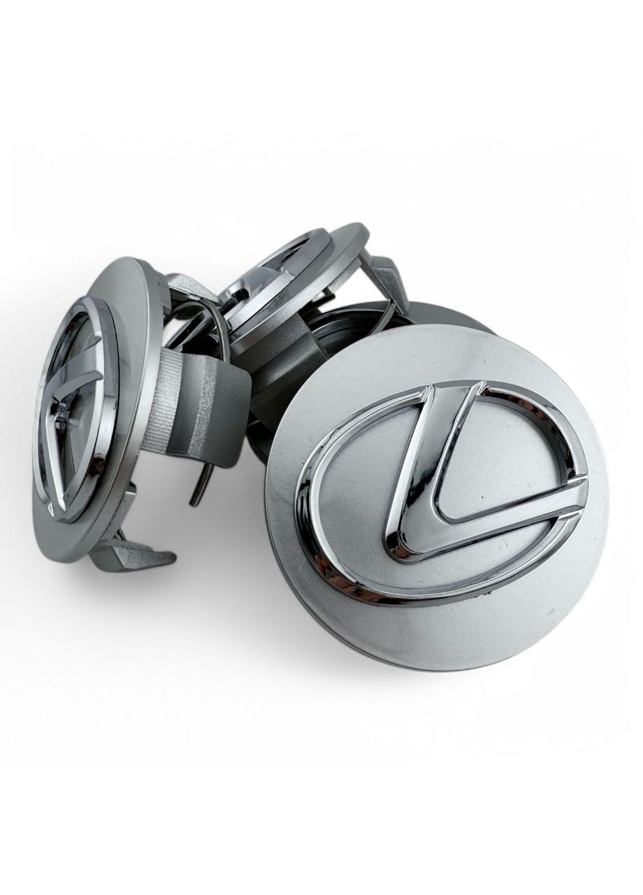 Колпачки для дисков Лексус заглушки для дисков 62/56 мм серые с хромом (4 шт.) Lexus (354698749)