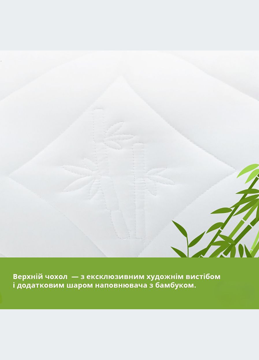 Подушка 70х70 с бамбуком с двойным чехлом на молнии белая 8-29967 IDEIA (316080263)