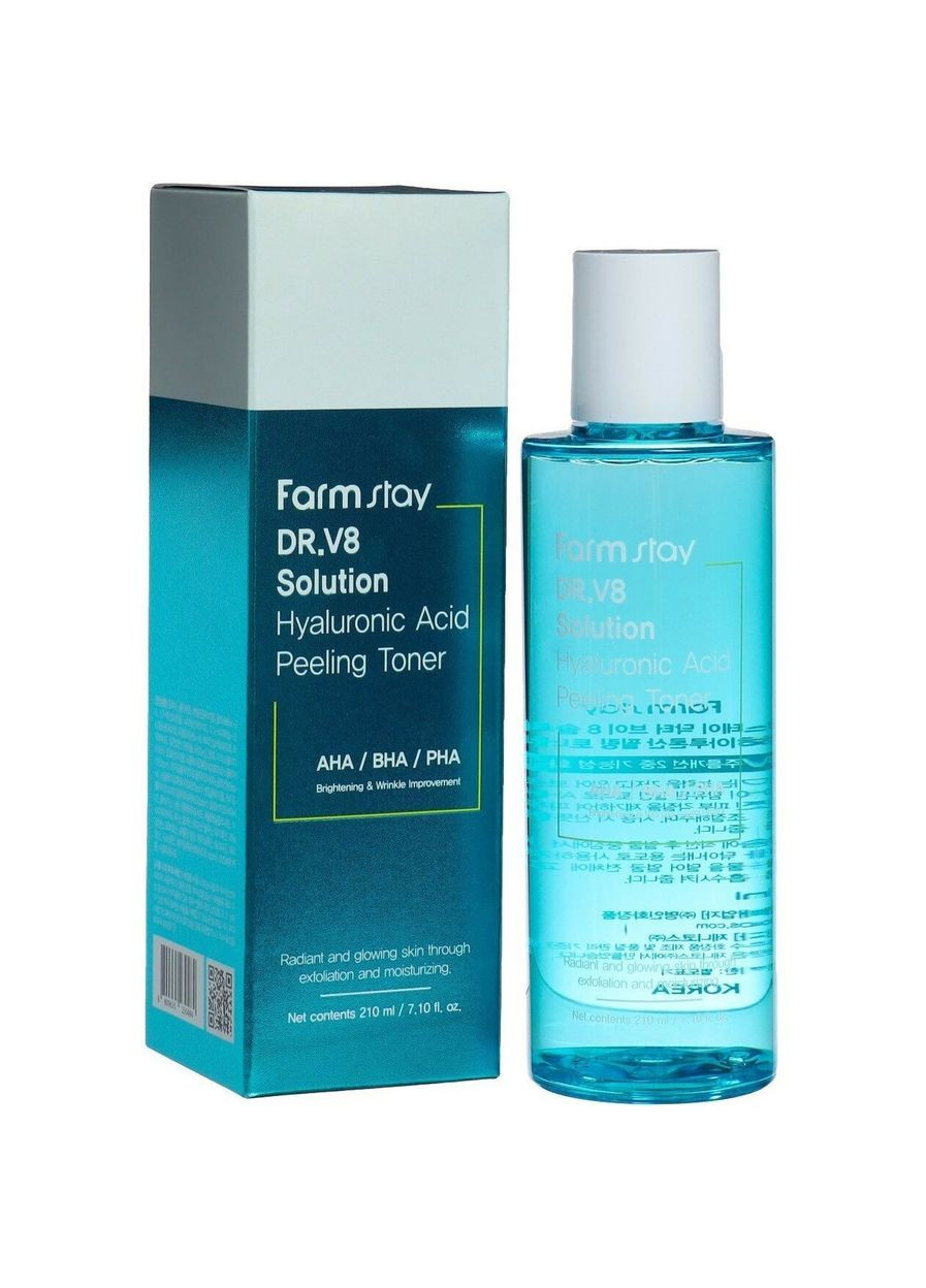Тонер для лица DR.V8 Solution Hyaluronic Acid Peeling Toner 210 мл FarmStay (328448281)