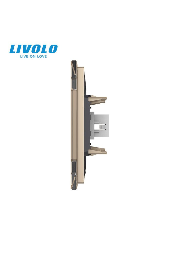 Розетка HDMI золото стекло (VL-C7FCHD-1AP) Livolo (370971053)