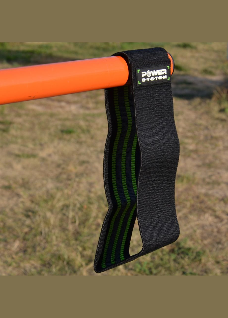 Тканевая резинка для фитнеса и спорта PS-4092 Booty Band LVL 2 Black/Green (d_80 см. 12-16кг.) Power System (315519036)