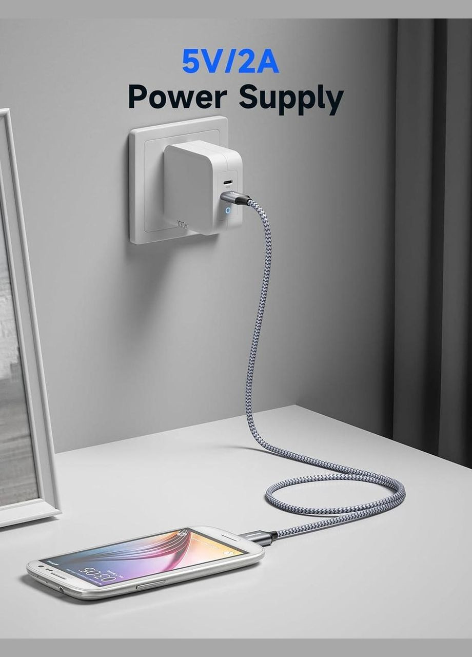 Кабель USB 3.0 USB A Male to Micro B Male 2м grey Jsaux (308849294)