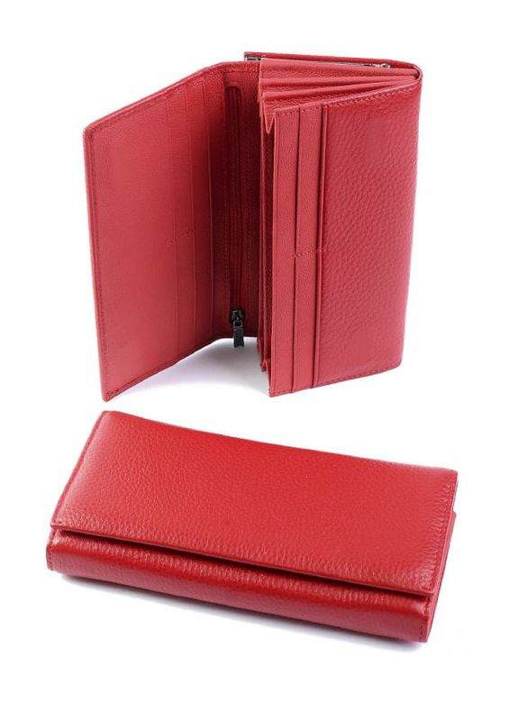 Жіночий шкіряний гаманець червоний No Brand (292920422)