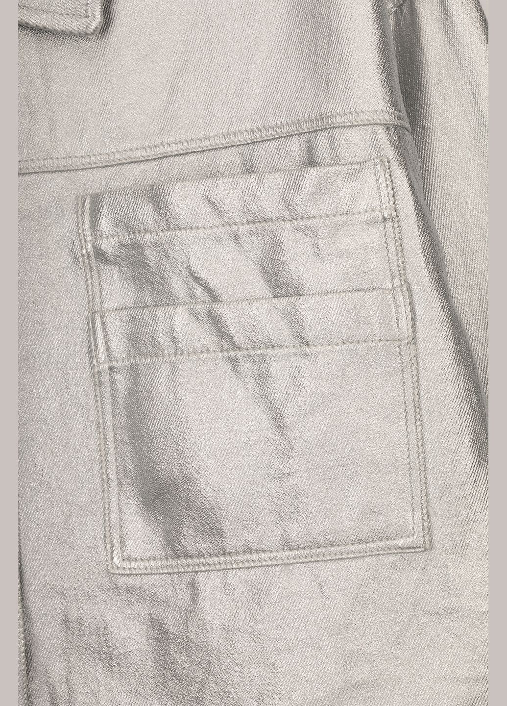 Срібна демісезонна куртка джинсова LocoLoco