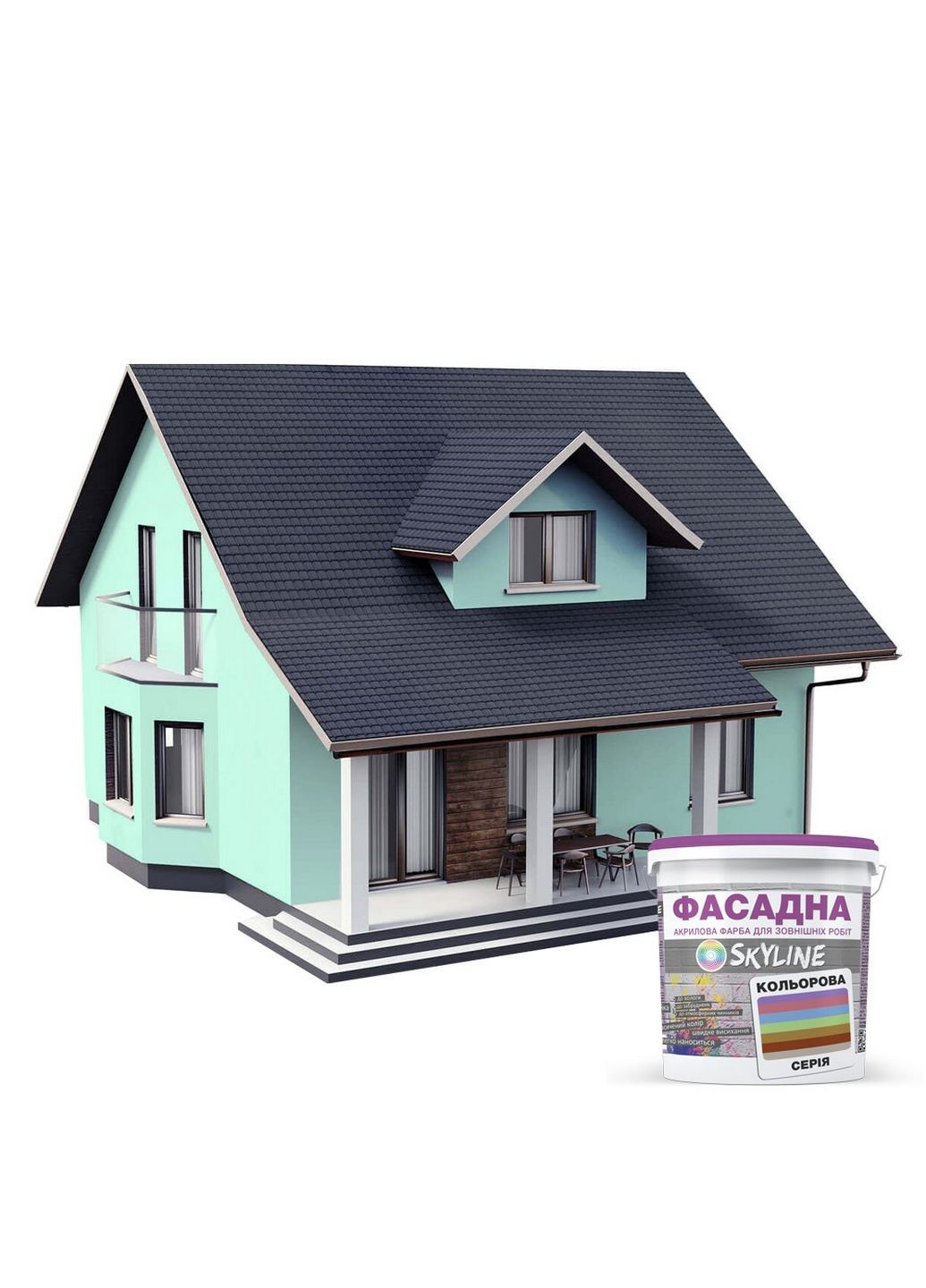 Фасадная краска акрил-латексная 0520-B90G 10 л SkyLine (283326475)