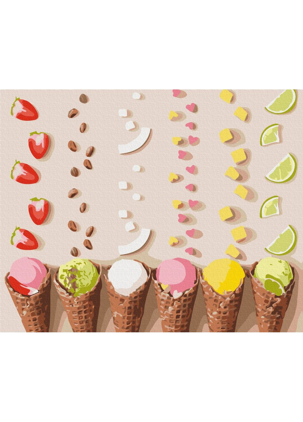 Картина за номерами на підрамнику Кольорове морозиво ©Halyna Vitiuk Brushme (317259410)