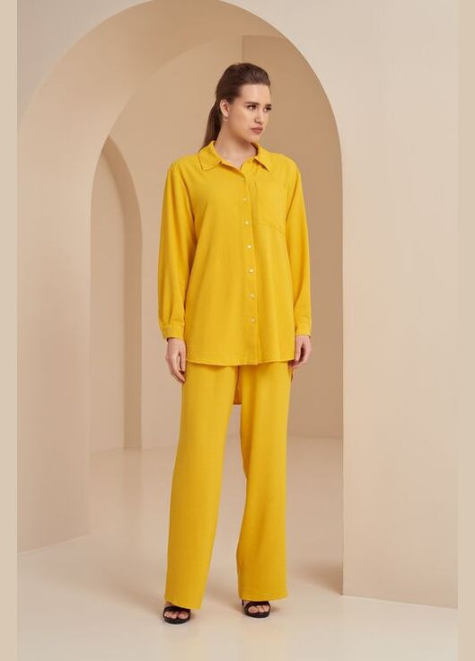 Жовта блуза віскоза жатка жовта Vovk