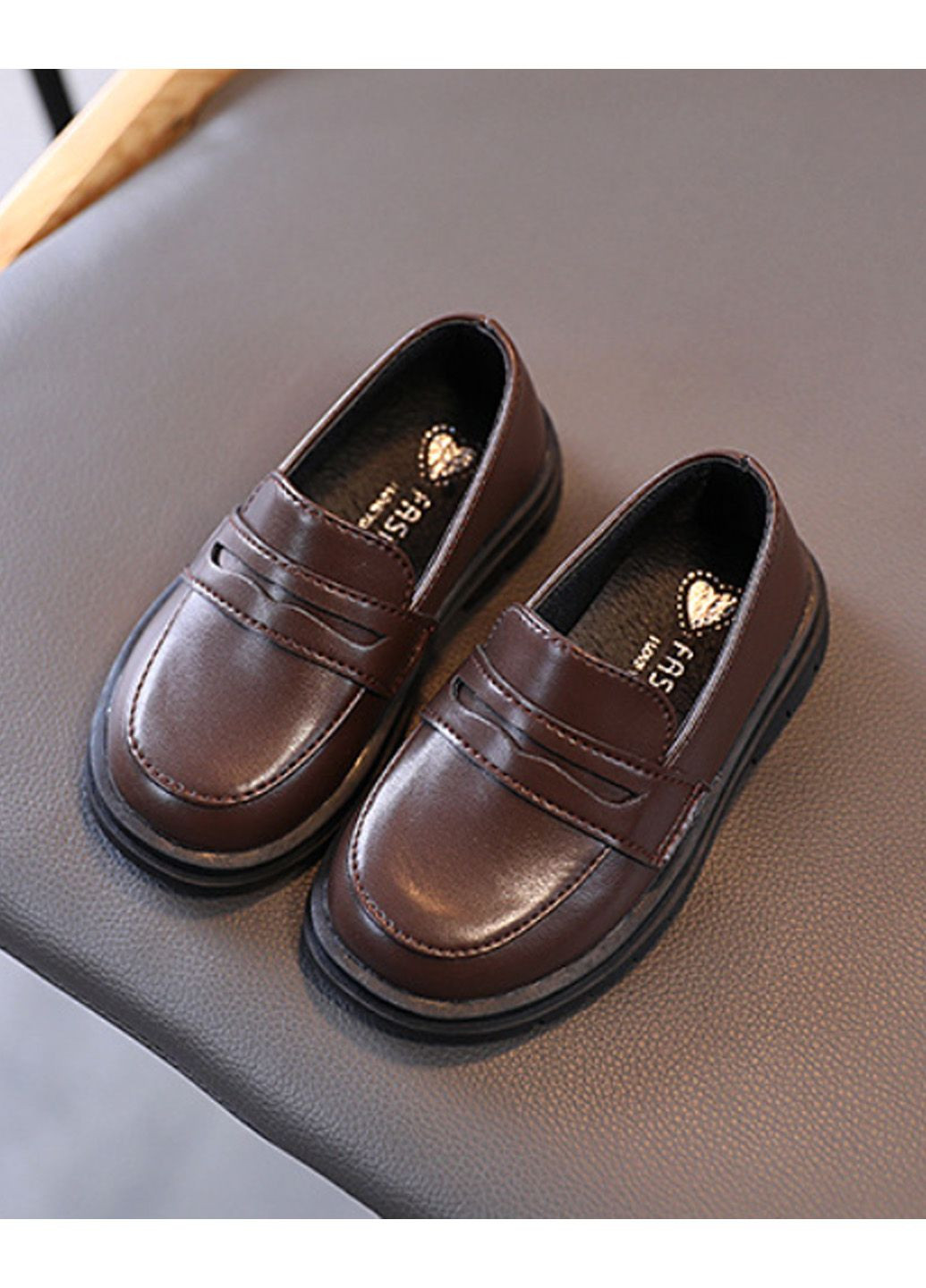 Коричневые туфли без шнурков No Brand