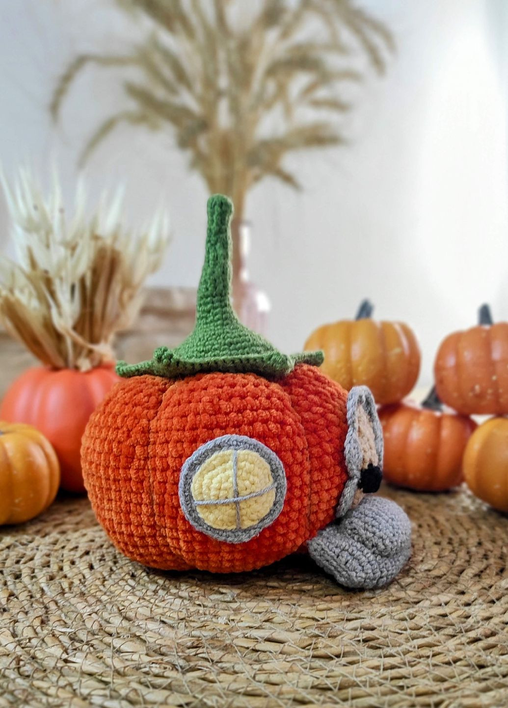 В'язаний гарбуз-будинок, Хелловін Helloween, м'яка іграшка, декор для дому, подарунок Handmade (306618433)