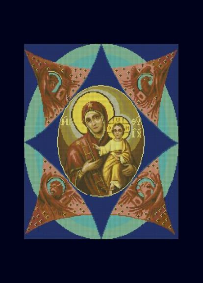 Набор для вышивки крестиком. Размер: 30*38 см Икона Божией Матери Неопалимая Купина Лоскуток (315358097)