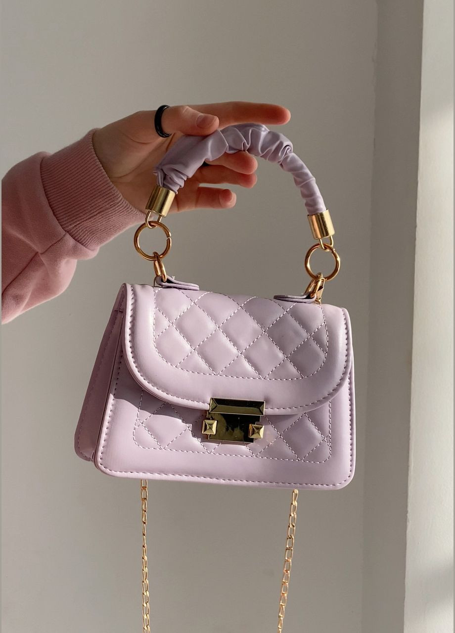 Женская сумка с ручкой кросс-боди через плечо на цепочке фиолетовая лиловая No Brand (296008176)