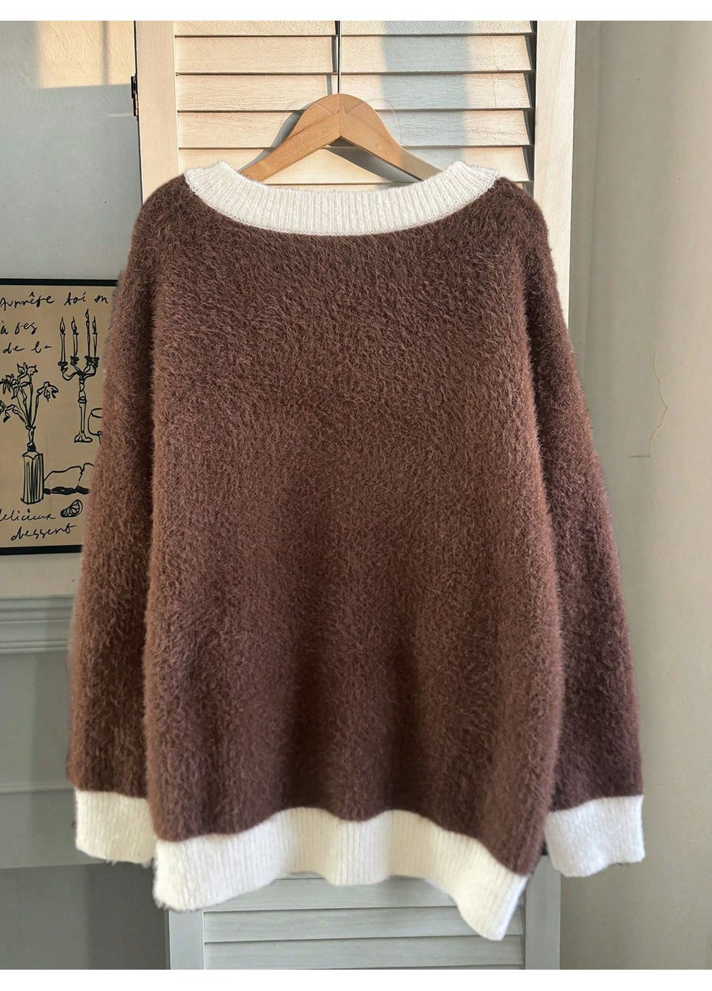 Коричневый демисезонный кардиган SHEIN