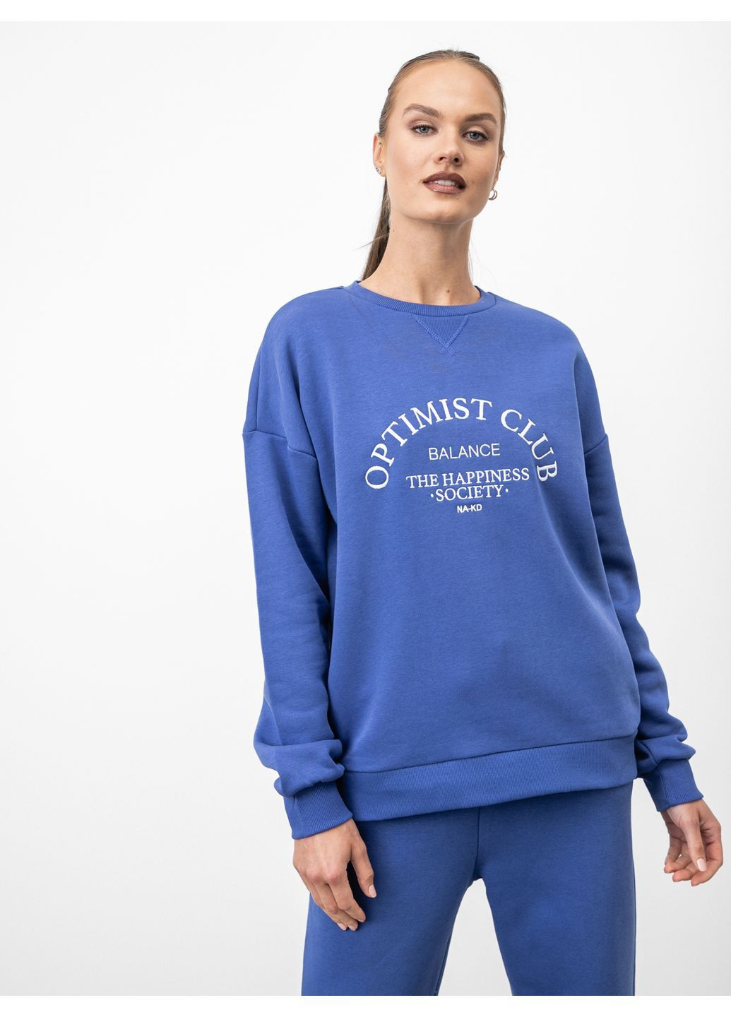 Синій світшот фліс,синій, NA-KD (306813577)