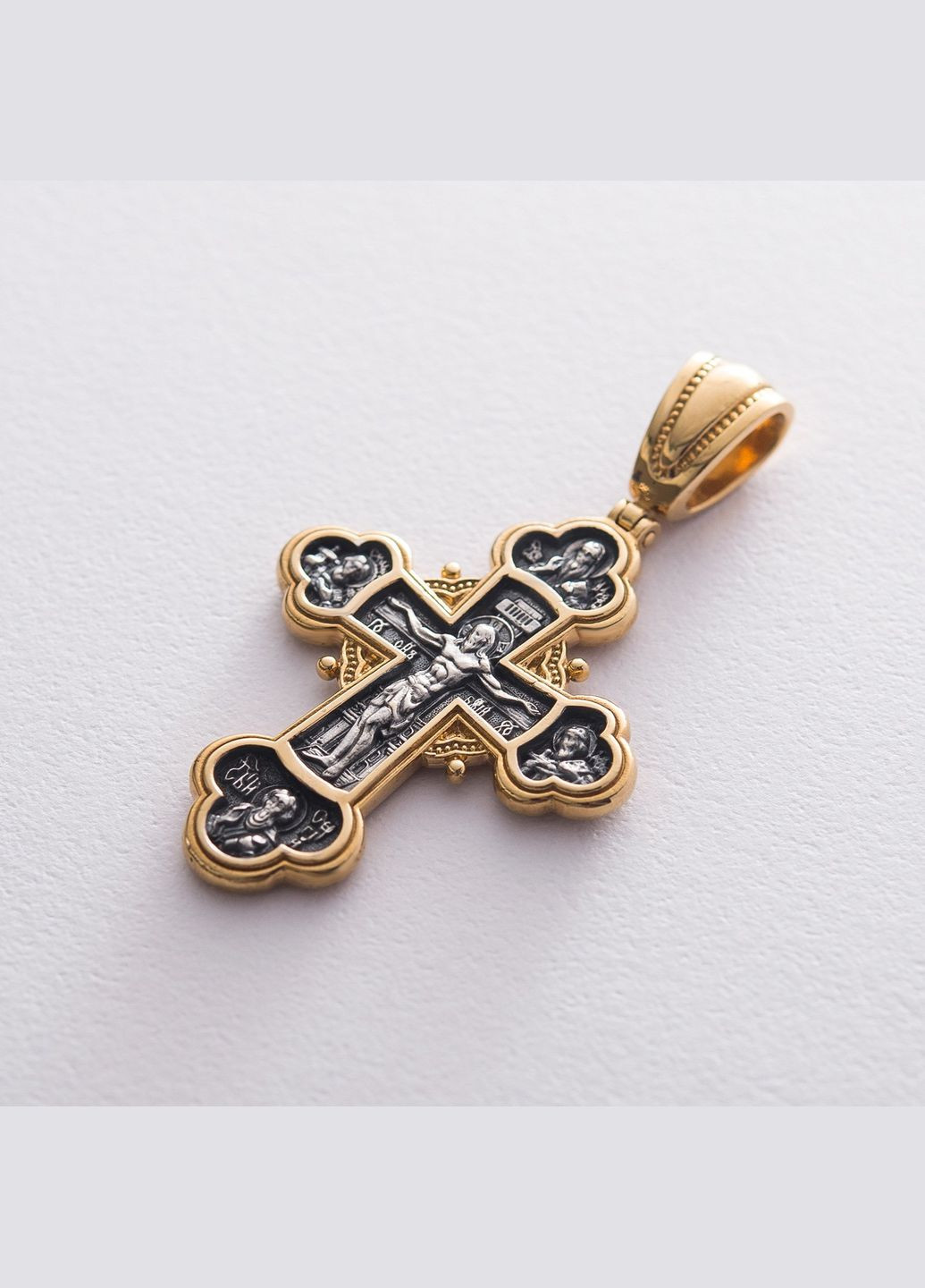 Срібний хрест Розп'яття Христове. Архангел Михаїл 132227 Oniks (264022616)