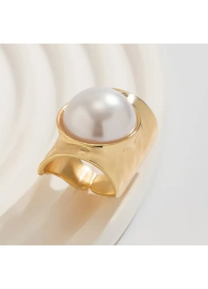 Кільце жіноче Широке акцентне з намистиной No Brand (351385016)