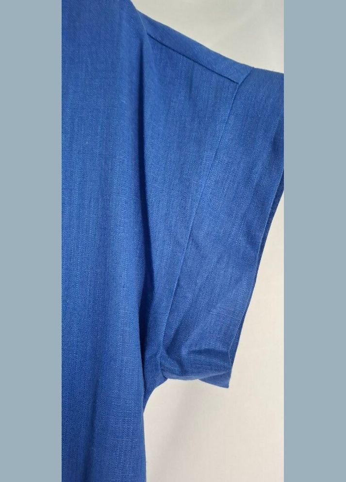 Синя сукня синя з вишивкою з льону mkrm4260-1 Rica Mare