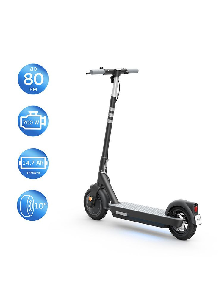 Електросамокат ES30-NEON PRO чорний 10", 350(700)W, 14. 7Ah, 80km, 25km\h, 25%, NFC, App, 21kg OKAI (370612752)
