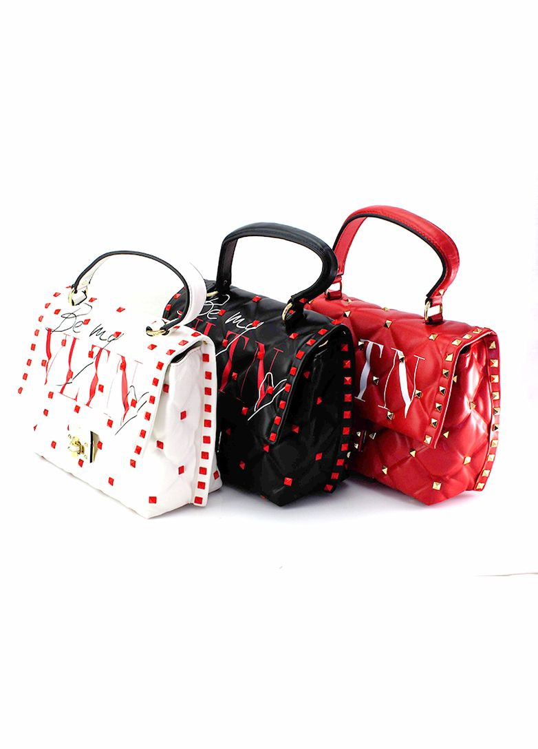 Женская сумка VLTN красная с белым No Brand (299177889)