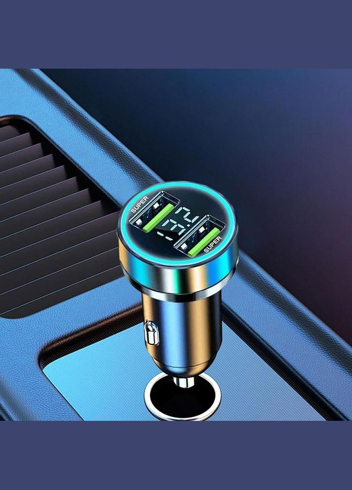Автомобільна зарядка USB у прикурювач на 2 виходи Super швидке заряджання No Brand (305077836)