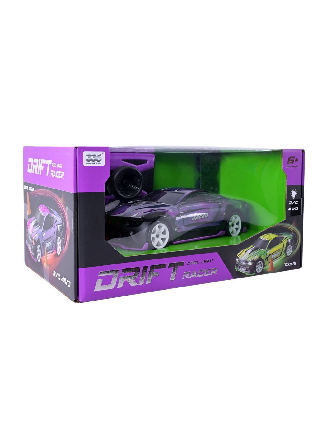 Машина-перевертыш на радиоуправлении с подсветкой, 33,7×20,5×17 см, в ассортименте - No Brand 33637 (371924214)