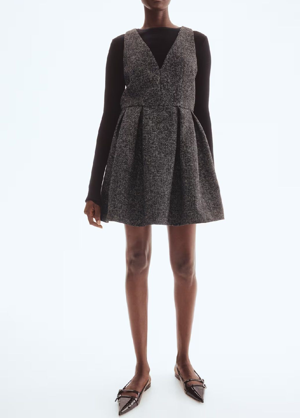 Черное деловое платье H&M меланжевое