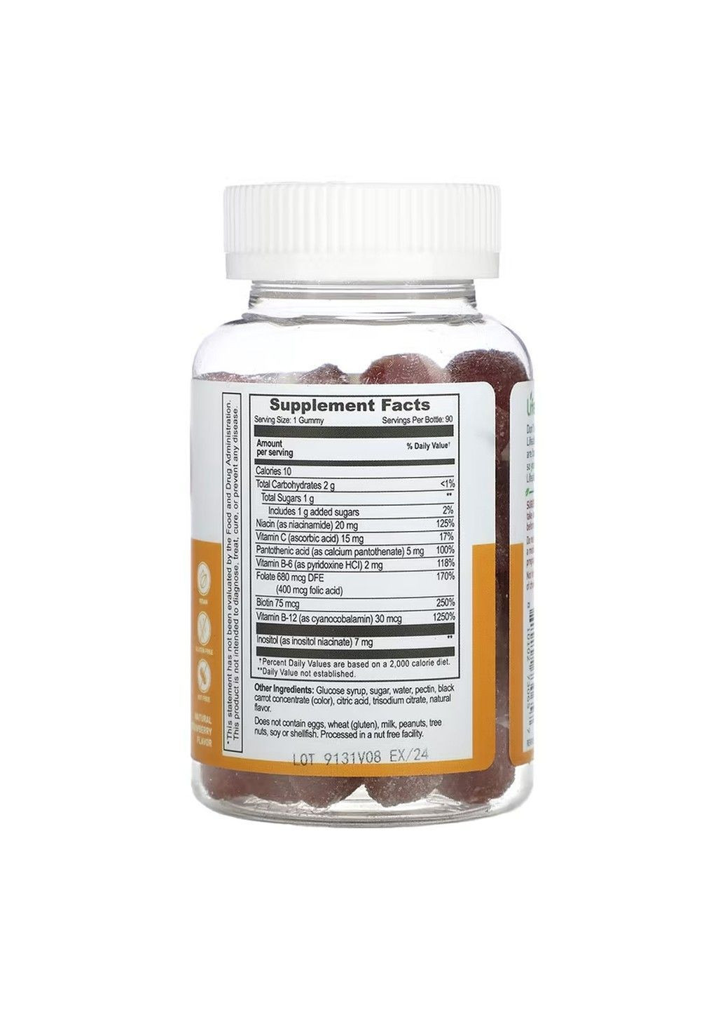 B Complex, B Complex + витамин C в жевательных таблетках, 60 жевательных таблеток Lifeable (370162541)