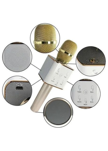 Мікрофон для караоке Q7 з Bluetooth і чохлом No Brand (315409223)