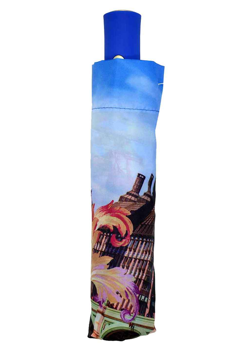 Синя парасолька складана 813-02 напівавтомат різноколірний Lantana середня система антивітер (342745458)