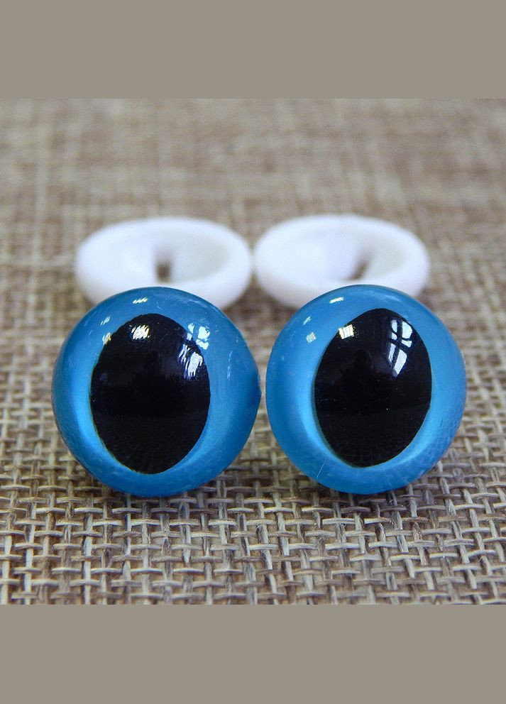 Глаза для игрушек "кошачьи", 15 мм, голубые, 2 шт No Brand (340484024)