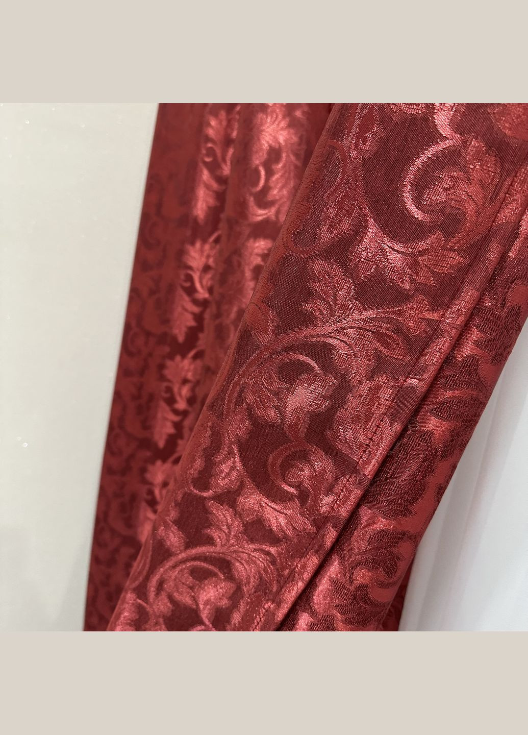 Комплект готові жакардові штори "Севілья" бордового кольору з квітковим візерунком 2шт 1.5×2.7м. No Brand (331619142)